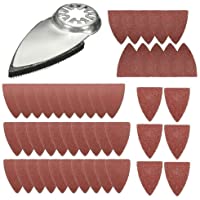 Modonghua - Juego de 51 almohadillas de lijado oscilantes para dedos (compatibles con Fein Multimaster- Ryobi- Milwaukee…